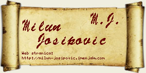 Milun Josipović vizit kartica